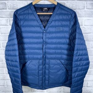 NORTH FACE blue Quilted Down Puffer Jacket Mens M